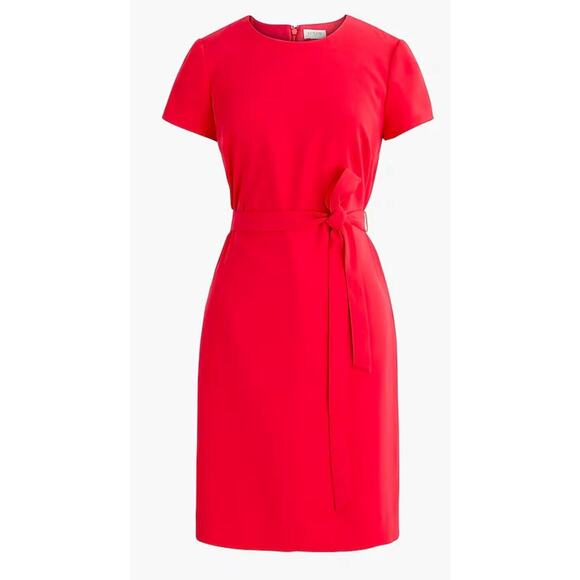 J. Crew Dresses & Skirts - NEW J Crew Shift Suit Dress Crepe Cap-Sleeve Bright Cerise Red/Pink NWT Size 8